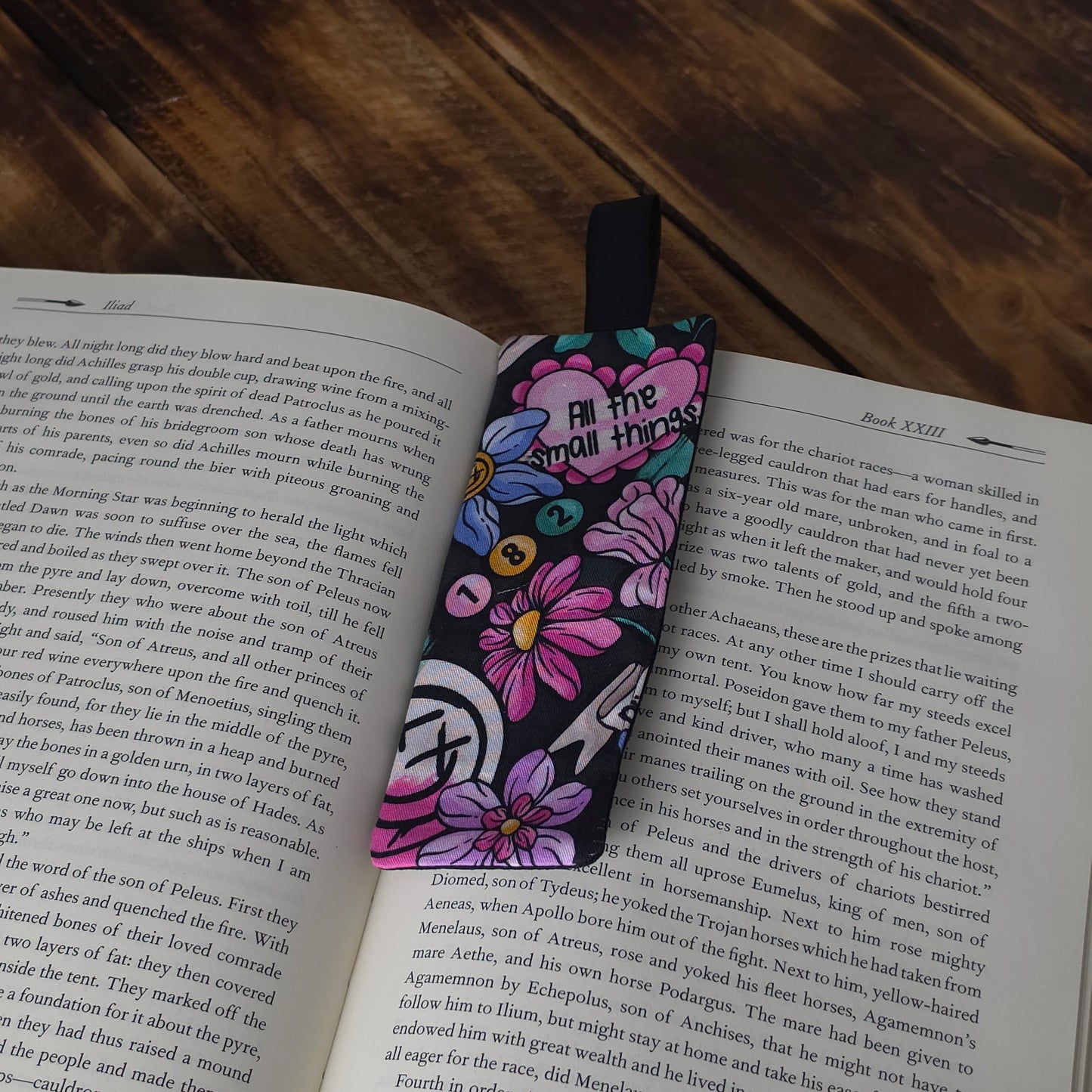 Blink 182 Floral | Fabric Bookmark